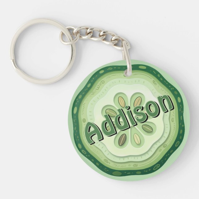 Porte-clefs Tranche de concombre personnalisable  (Devant)