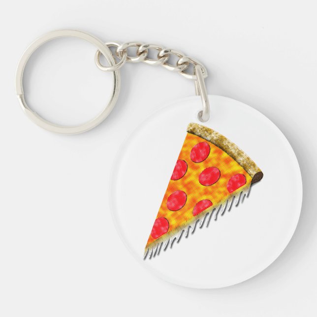 Porte-clefs Tranche de pizza vintage (Devant)