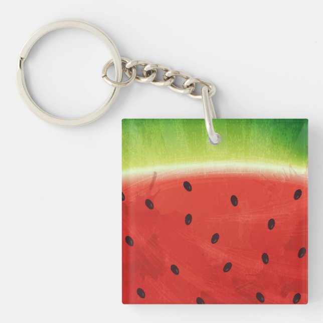 Porte-clefs Tranche géante de pastèque à l'aquarelle mignonne  (Devant)