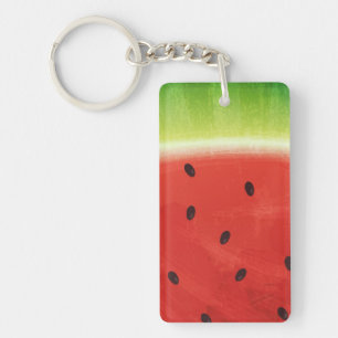 Porte-clefs Tranche géante de pastèque à l'aquarelle mignonne