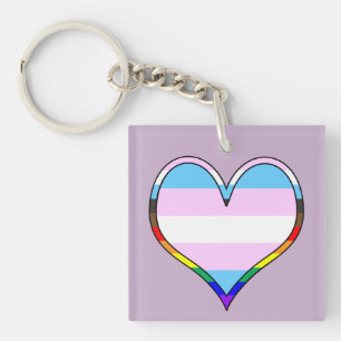 Porte-clefs Trans Pride Heart Keychain