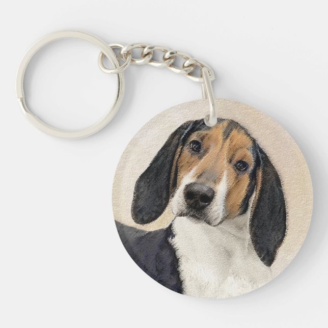 Porte-clefs Treeing Walker Coonhound Peinture - Art original (Devant)