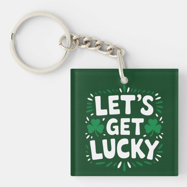 Porte-clefs Trèfle Chanceux Drôle de Fête de la Saint-Patrick (Devant)