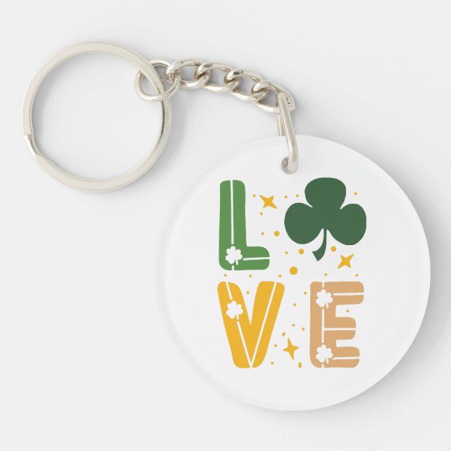 Porte-clefs Trèfle de Sentiments Fortunés (Devant)