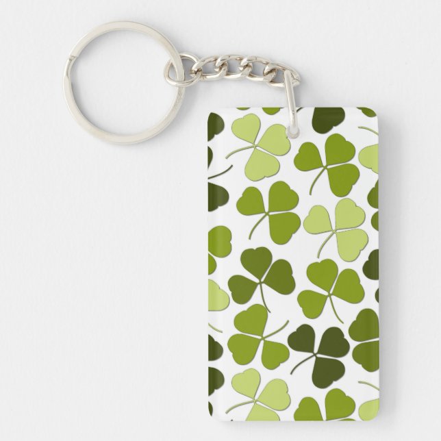 Porte-clefs Trèfle vert dans une variété de nuances (Devant)