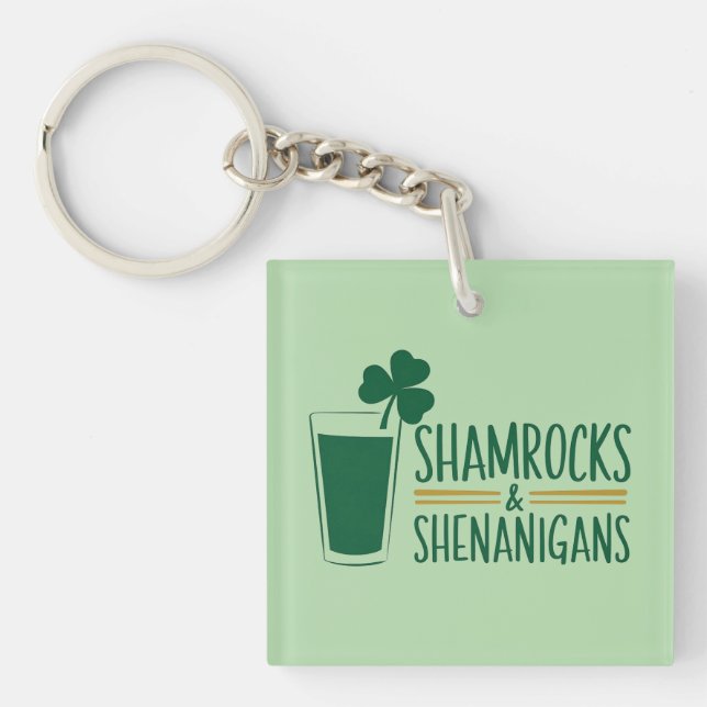 Porte-clefs Trèfles et Farces : Conception de la Saint-Patrick (Devant)