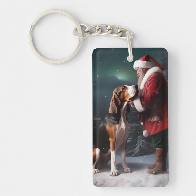 Porte-clefs Trek Walker Coonhound Noël du Père Noël (Devant)