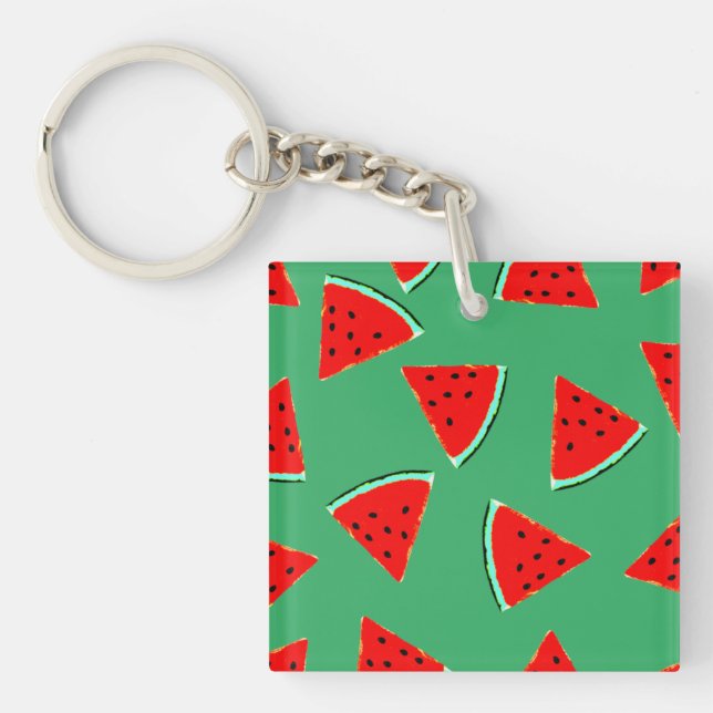 Porte-clefs Triangles à motif pastèque (Devant)