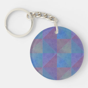 Porte-clefs Triangles Géométriques Bleus et Violets
