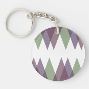 Porte-clefs Triangles mauve et vert