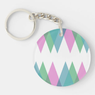 Porte-clefs Triangles rose et vert