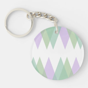 Porte-clefs Triangles vert et lilas