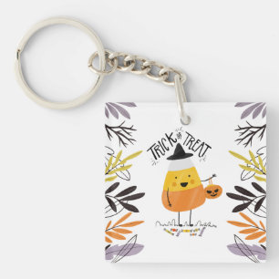 Porte-clefs Tricoter ou traiter l'Halloween du maïs bonbon   P