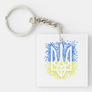 Porte-clefs Trident de l'emblème ukrainien tryzub dispersant l