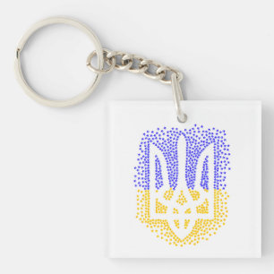 Porte-clefs Trident heraldique ukrainien tryzub étoiles disper