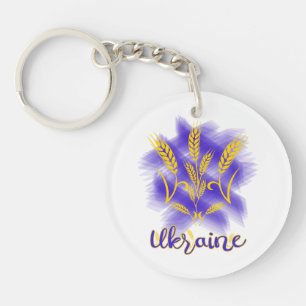 Porte-clefs Trident ukrainien fait d'oreille de blé
