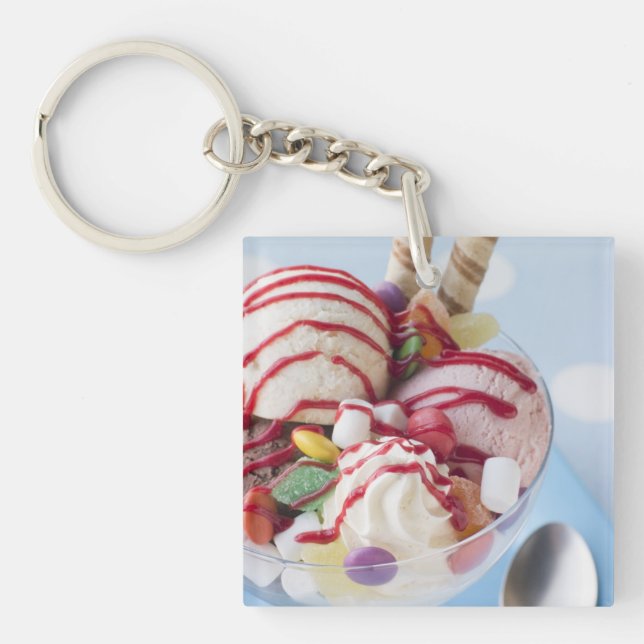 Porte-clefs Trio de crème glacée et de parfait doux (Devant)