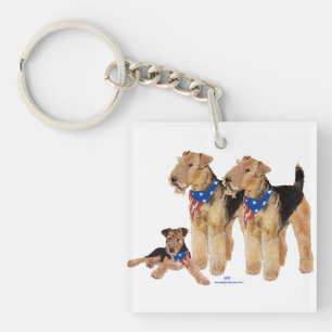 Porte-clefs Trio de drapeaux patriotiques
