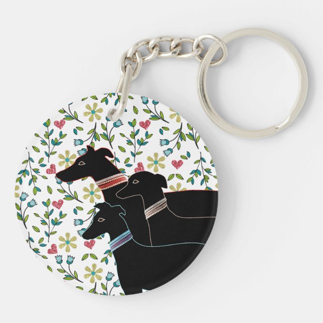 Porte-clefs Trio de Lévriers 3 (Dos)