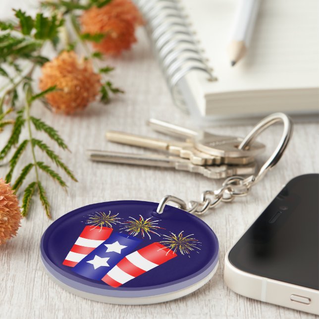 Porte-clefs Trio de pétards pour 4 juillet (Devant droit)