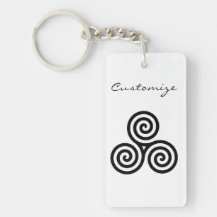 Porte-clefs Triple spirale noire Thunder_Cove