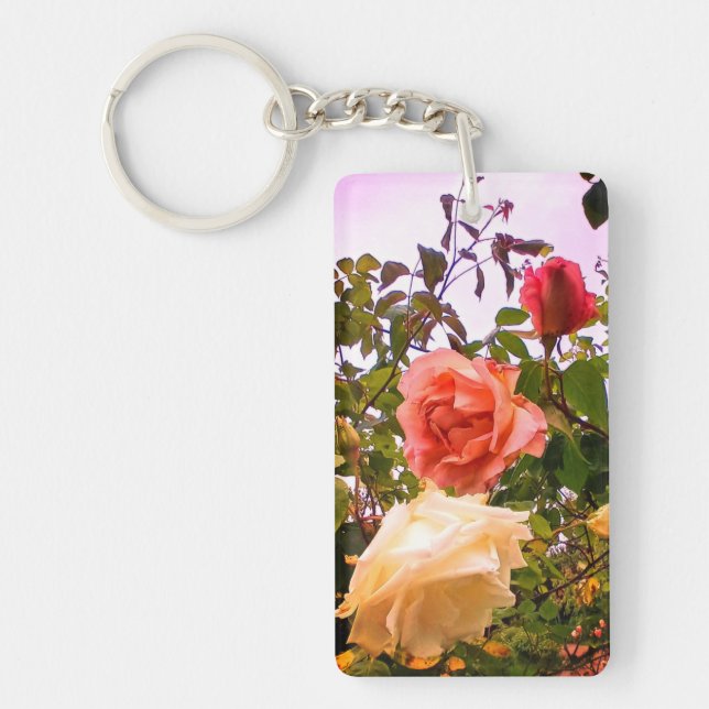 Porte-clefs Trois couleurs de fleurs (Devant)