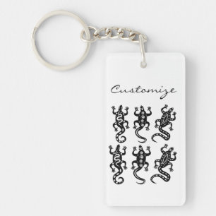 Porte-clefs Trois Lizards noirs style Thunder_Cove sud-ouest