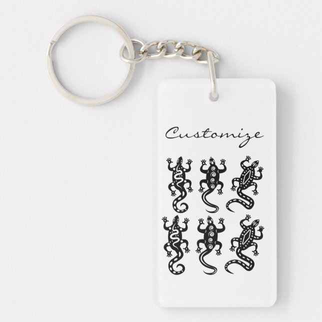 Porte-clefs Trois Lizards noirs style Thunder_Cove sud-ouest (Devant)