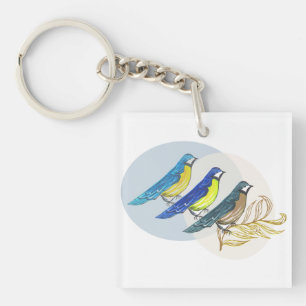 Porte-clefs Trois oiseaux
