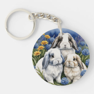Porte-clefs Trois petits lapins lapins de lapin de lop