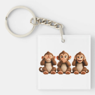 Porte-clefs Trois singes sages