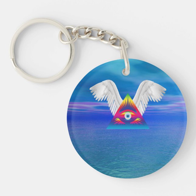 Porte-clefs Troisième oeil avec ailes (Devant)