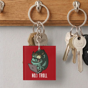 Porte-clefs Troll Internet Drôle Numéro 1 Dessin Animé d'Ordin