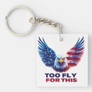 Porte-clefs Trop Fly Pour Cet Aigle Patriotique Drapeau Améric