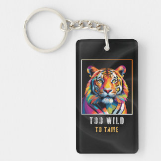Porte-clefs Trop sauvage pour être dompté – Tête de tigre géom