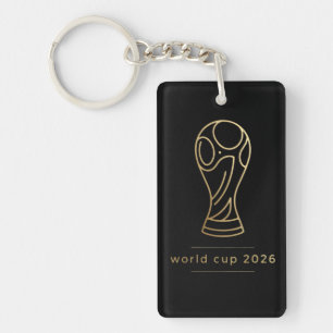 Porte-clefs Trophée de la Coupe du Monde Minimaliste 2026 en l