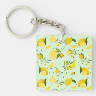 Porte-clefs Tropical coloré Citrus SUMMER Orange lemon Slice