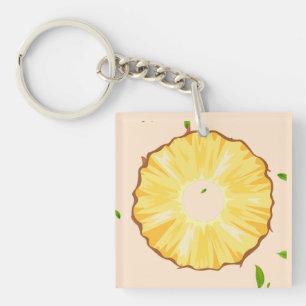 Porte-clefs TROPICAL ÉTÉ Aiguille FRUITS motif de tranche