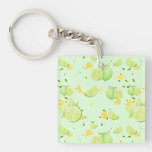 Porte-clefs Tropical Green Citrus SUMMER Orange lemon Slice