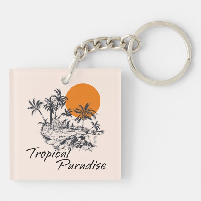 Porte-clefs Tropical Paradise Island (Dos)