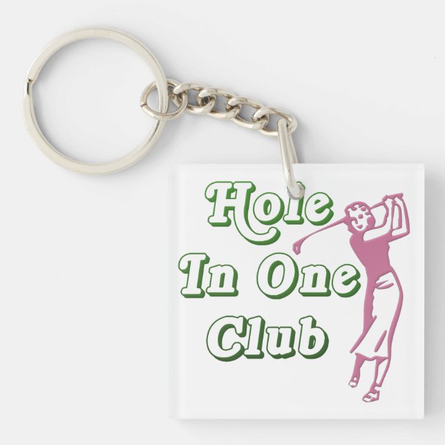 Porte-clefs Trou du golf des femmes personnalisées en un (Devant)