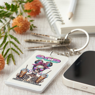 Porte-clefs Trouble du café amusant art des mots