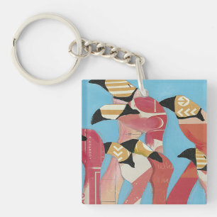 Porte-clefs Troupeau des Flamants roses