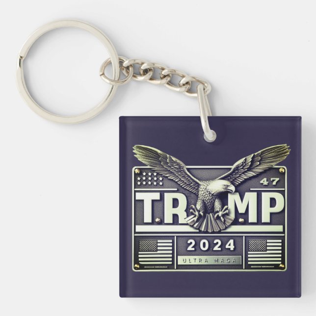 Porte-clefs TRUMP 2024 avec un aigle (Devant)