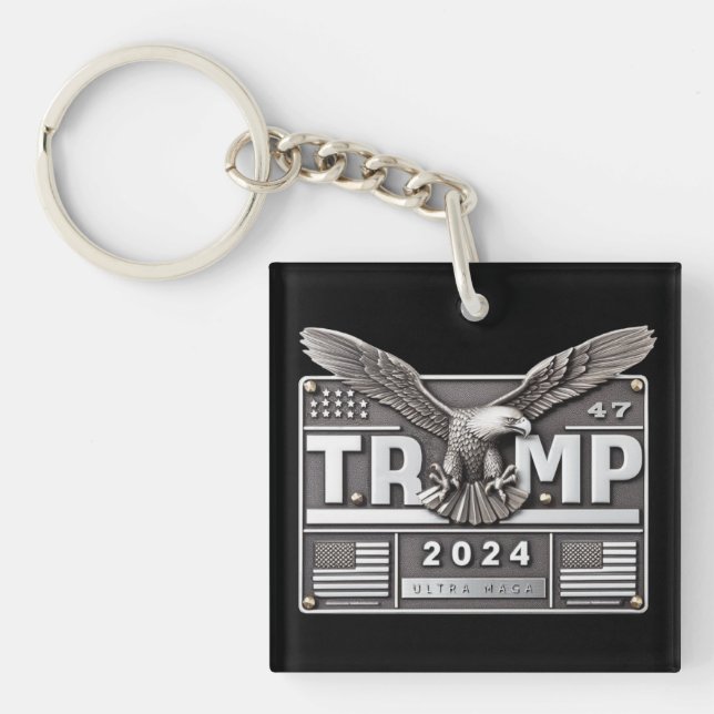 Porte-clefs TRUMP 2024 avec un aigle (Devant)