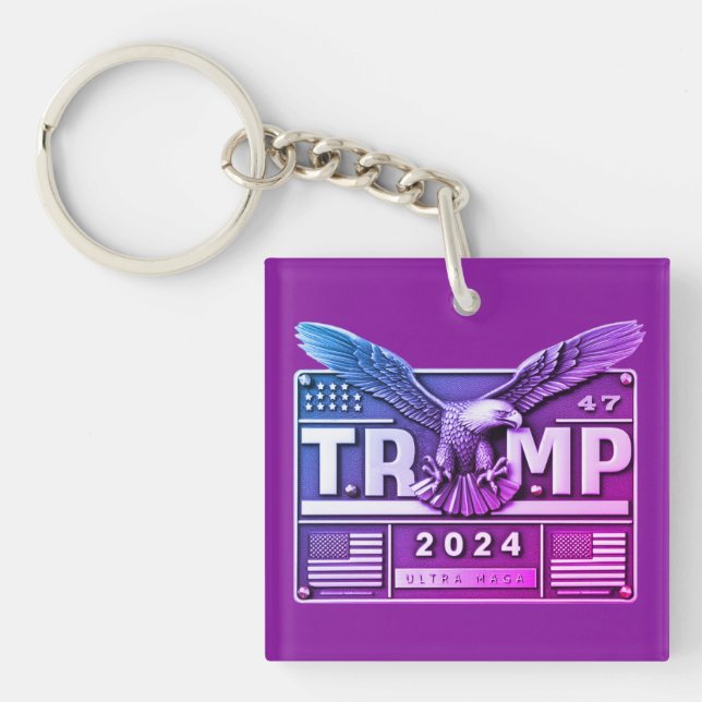 Porte-clefs TRUMP 2024 avec un aigle (Devant)