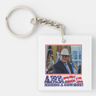 Porte-clefs Trump - L'Amérique a besoin d'un cowboy
