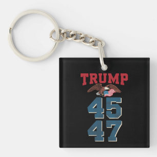 Porte-clefs Trump patriotique a gagné 45 et 47 Victoire Gagnan