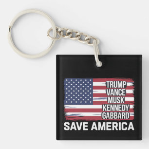 Porte-clefs Trump Vance Musk Kennedy Gabbard 2024 Sauver l'Amé