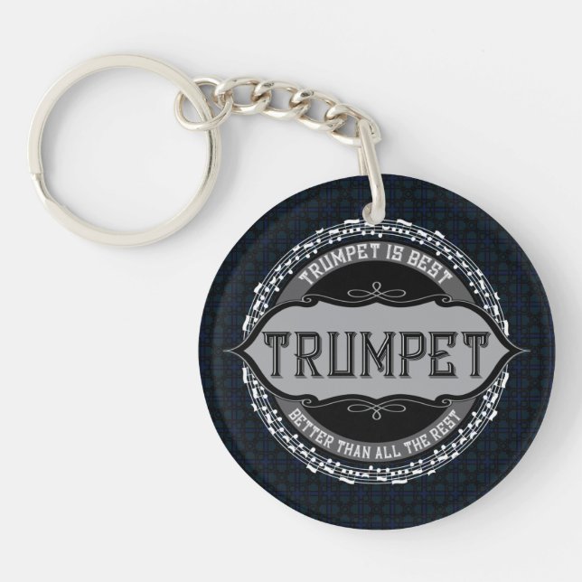 Porte-clefs Trumpet Music Note Cercle (Devant)